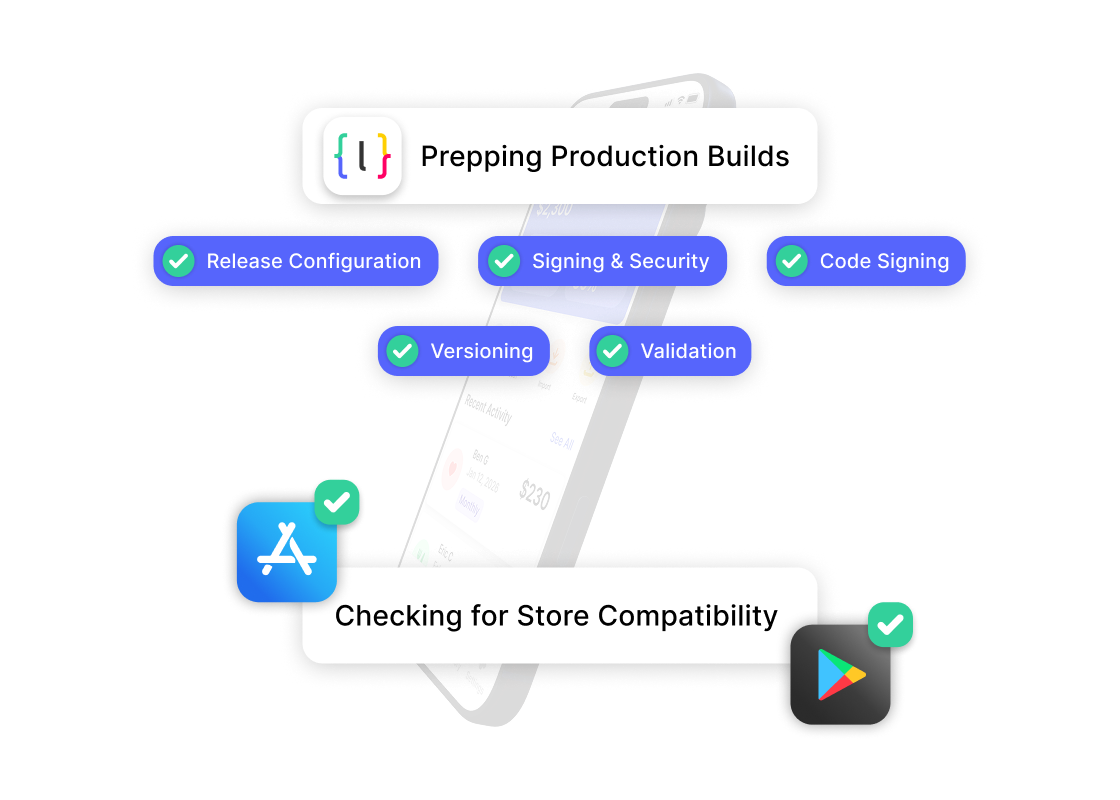 Deploy your app to Apple App Store and Google Play with AI-guided submission