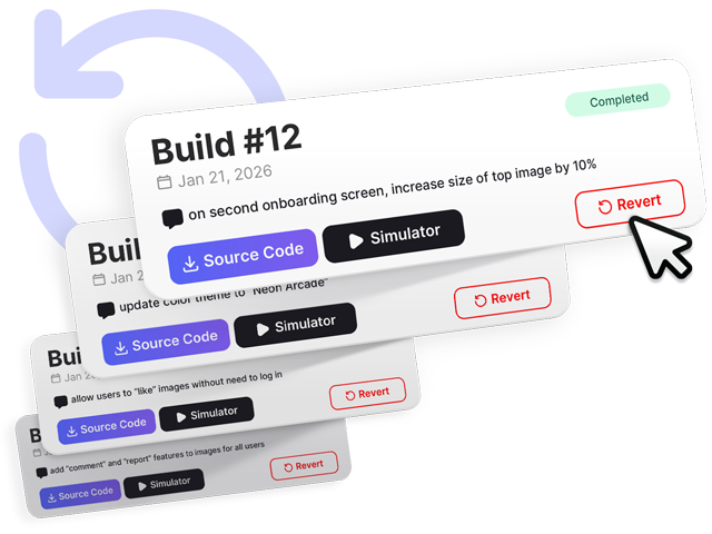 Version Management with predictive algorithms and seamless rollback